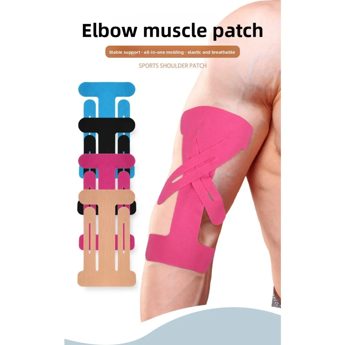 10PCS Kinesiology Tape for Knee Sport Protection Elastic Patches Breathable Precut Athletic Tape for Shoulder Muscle Support