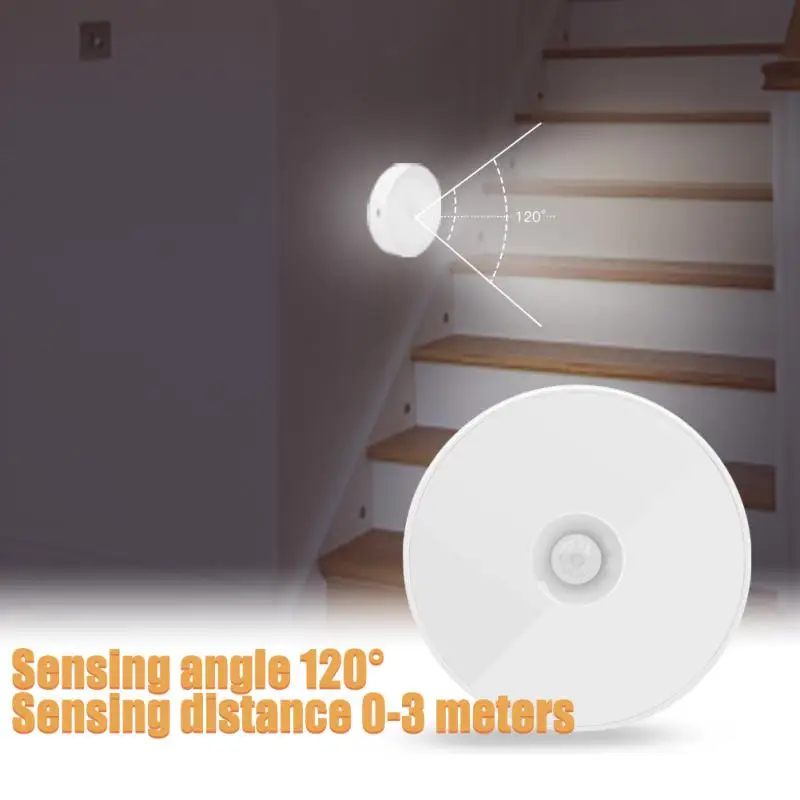 1~10PCS Motion Sensor LED Night Light USB Rechargeable Night Lamp for Bedroom Kitchen Cabinet Light Wireless Closet Light