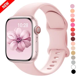 Silicone sport band For apple watch Ultra 49mm series 9-8-7 41mm 45mm correa 44mm 40mm waterproof bracelet iwatch 6 5 4 SE Strap