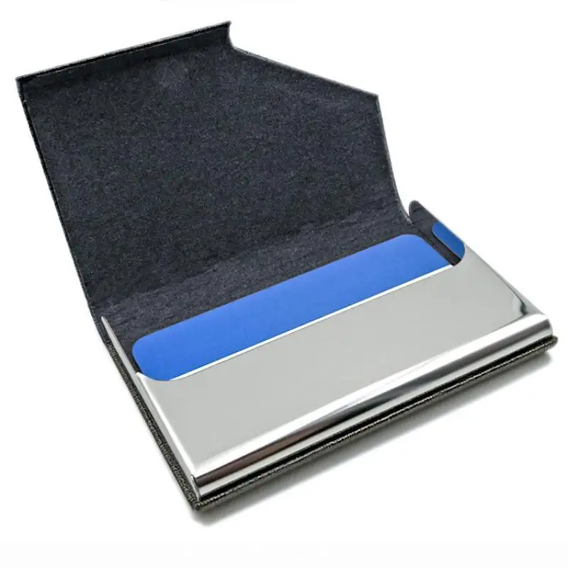 Hochwertiger Visitenkartenhalter aus PU-Leder und Metall, schlankes Design, verschiedene Farben, perfekt für den täglichen Gebrauch im Büro. – Detail 8