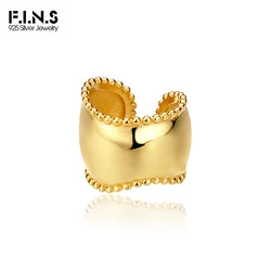 F.I.N.S Minimalist S925 Sterling Silver Glossy Geometric Ear Cuffs for for Women Fake Piercing Clip Earrings without Holes