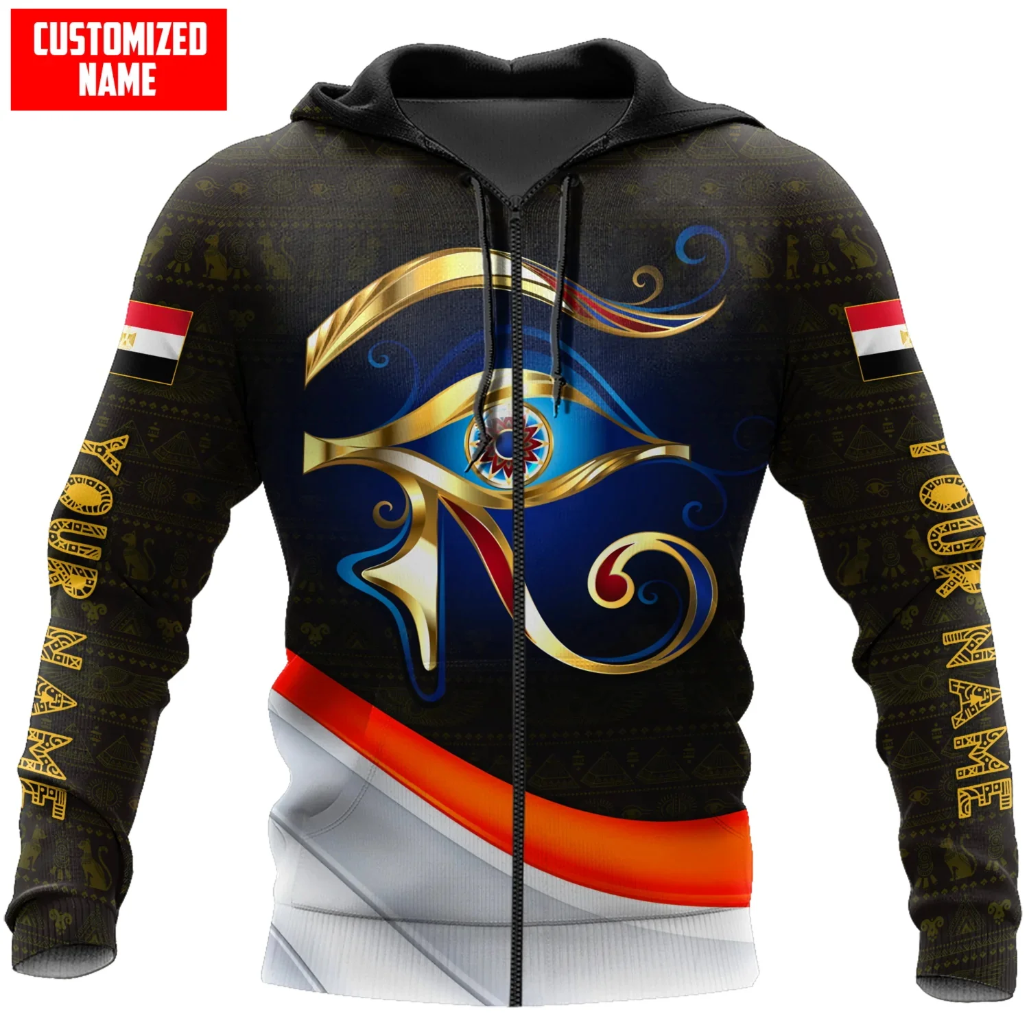 Sudadera capucha Ojo de Horus KJ933 – Estampado 3D pesca - imagen 3
