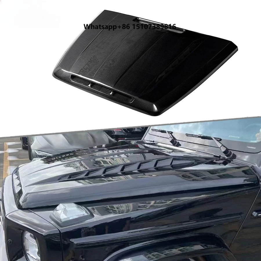 Dry Carbon Fiber Front Hood Bonnet for G-Class W464 G350 G500 G550 G63 Top Style Engine Cover Hood 2019+ Car Parts