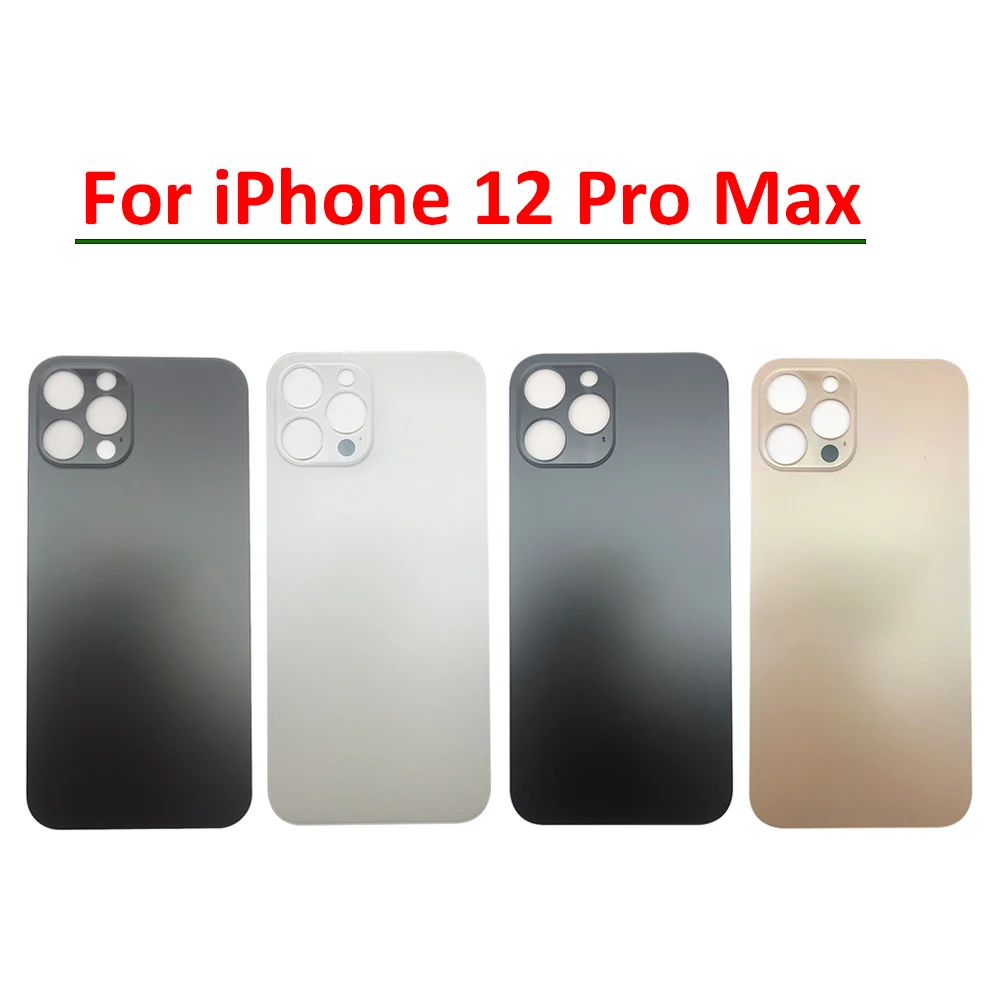 For iPhone 12 Pro Max Back Glass Panel Battery Cover Replacement Parts best quality size Big Hole Camera Rear Door Housing Case