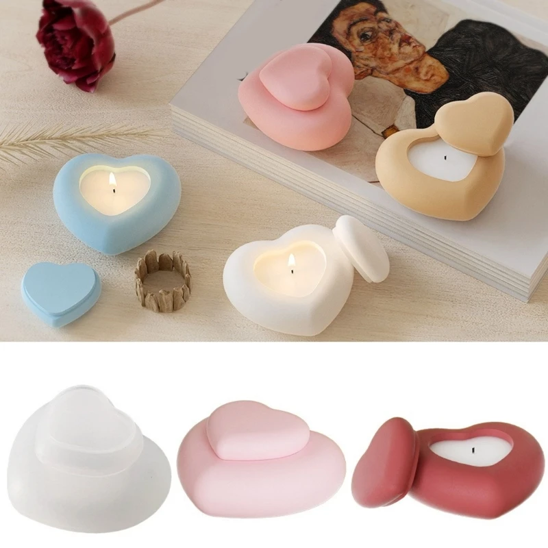 Multipurpose Heart Shaped Sturdy Silicone Molds Accessory for Crafting Scented and Jewelry Storage Containers