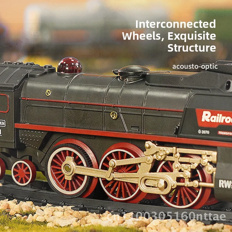 Fenming 621 Children's Electric Train Set Retro Steam Themed Track Model Toy for Boys Portable Gift Box Packaging Plastic