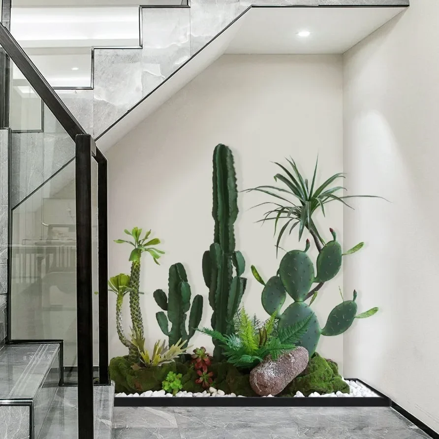 

Artificial cactus landscaping large plant potted artificial green plant