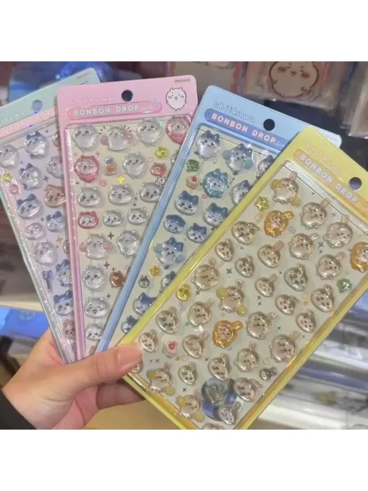 Chiikawa 3D Erhabene Kristall-Epoxid-Aufkleber, Niedliche Usagi-Kaninchen Cartoon Puffy Sticker, Wasserfeste DIY-Aufkleber für Nagelkunst