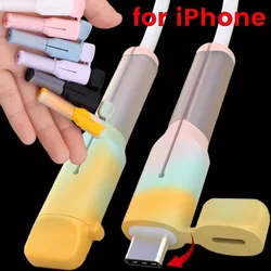 Soft Silicone Charger Cable Winder Data Cord Protector Saver Sleeve for Apple IPhone15 Pro Max 18W 20W Cables Protective Shell