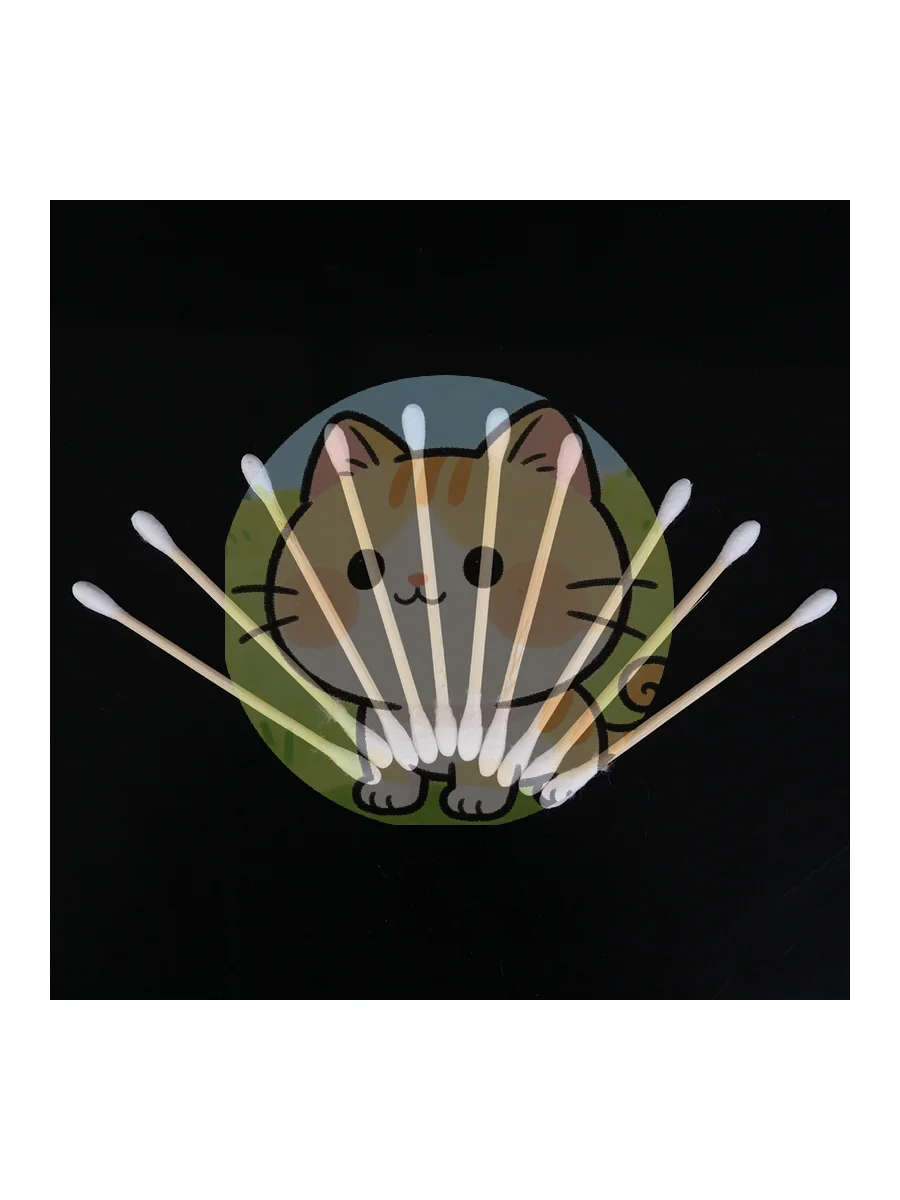 

~100Pcs/Bag 7.2cm Double Head Disposable Makeup Cotton Swab Soft Cotton Buds For Medical Wood Sticks Nose Ears Cleaning Tools