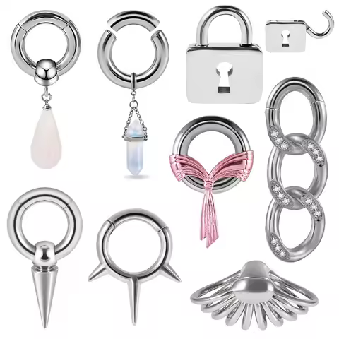 1PC Silver Polished Triple Spikes Hoop Ring Cartilage Earrings Piercings Heavy Ear Weight Magnetic Hollow Earlobe Body Jewelry