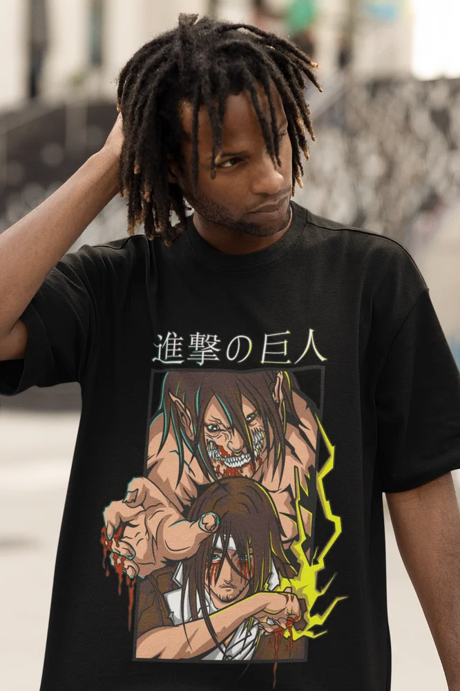 เสื้อ Eren yeager, เสื้อยืดก่อตั้งไททัน, โจมตีไททัน, shingeki NO kyojin