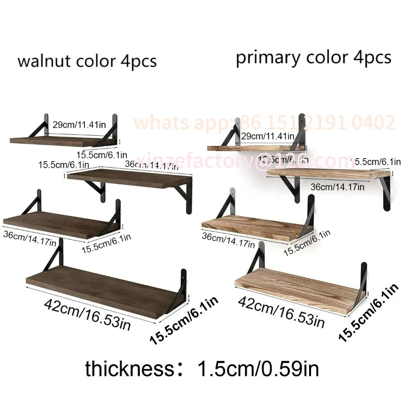 Customizable Floating Shelves for Wall,Bookshelves,Wall Mounted Wood Shelf for Living Room, Bathroom