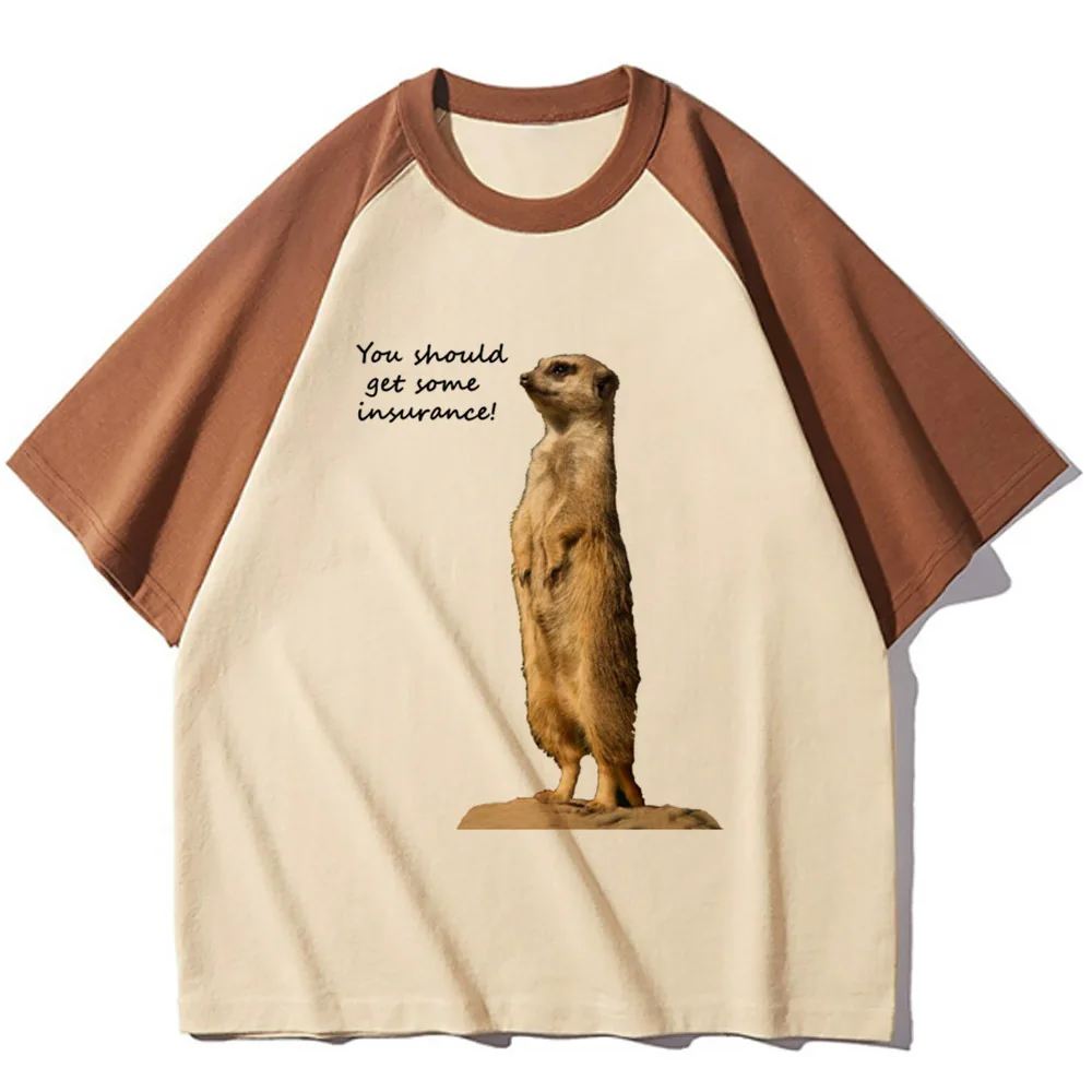 Meerkat t shirt women designer summer tshirt girl funny clothing