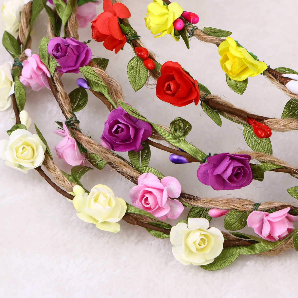 

Flower Crown Purple Floral Headband For Women Wedding Photography Hair Accessories Wreath Garlands