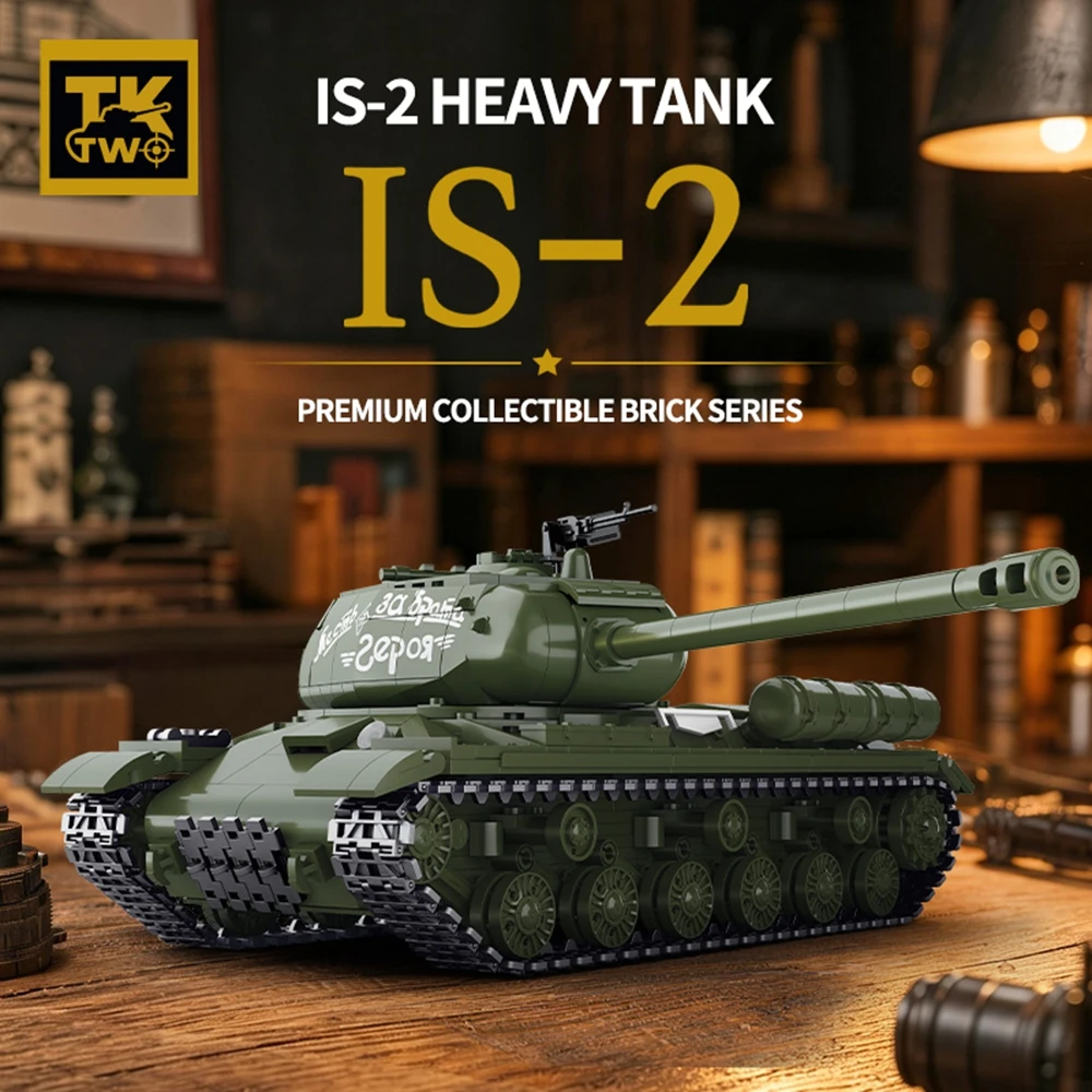 IS-2 HEAWY TANK  Panther Tiger II Tank Toy Puzzle Enlightenment Series MOC Collectible Tank Model Combined Model Birthday Gift