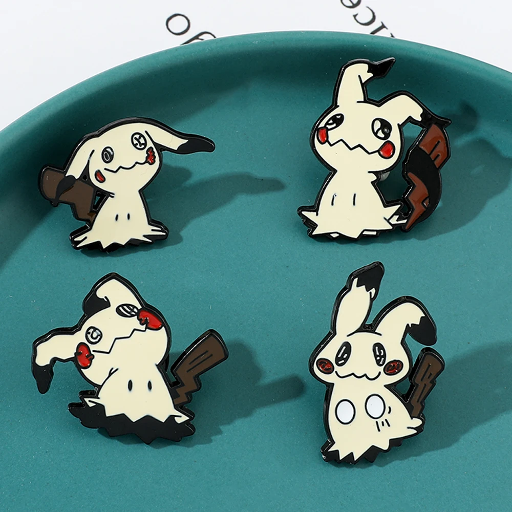 Mimikyu Pikachu Brooch Kawaii Anime Figure Pokemon Mimikyu Enamel Pins for Backpack Badge Pins Accessories Gifts