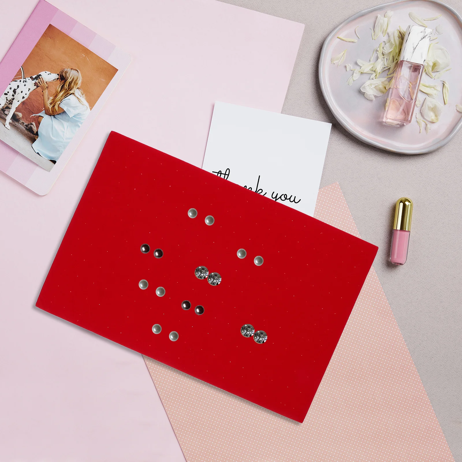 

12Piece Jewelry Inserts Pads Foam Sponge Tray for Ring Earring Display Organizer Box Insert Red Earring Box Sponge Pad