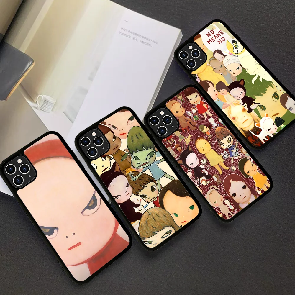 Yoshitomo Nara чехол для телефона силиконовый ПК + ТПУ для IPhone 11, 12, 13, 14, 15, 16 Plus Pro Max чехол