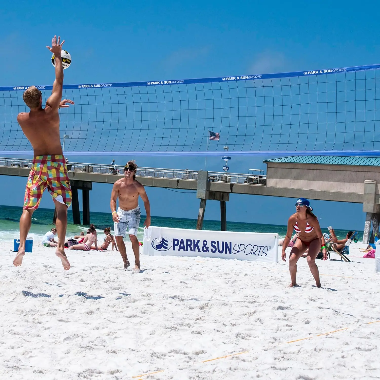 نظام شبكة كرة طائرة محمول للاستخدام الخارجي مع ارتفاع قابل للتعديل وحجم تنظيم للرجال والنساء واللعب المساعد #5