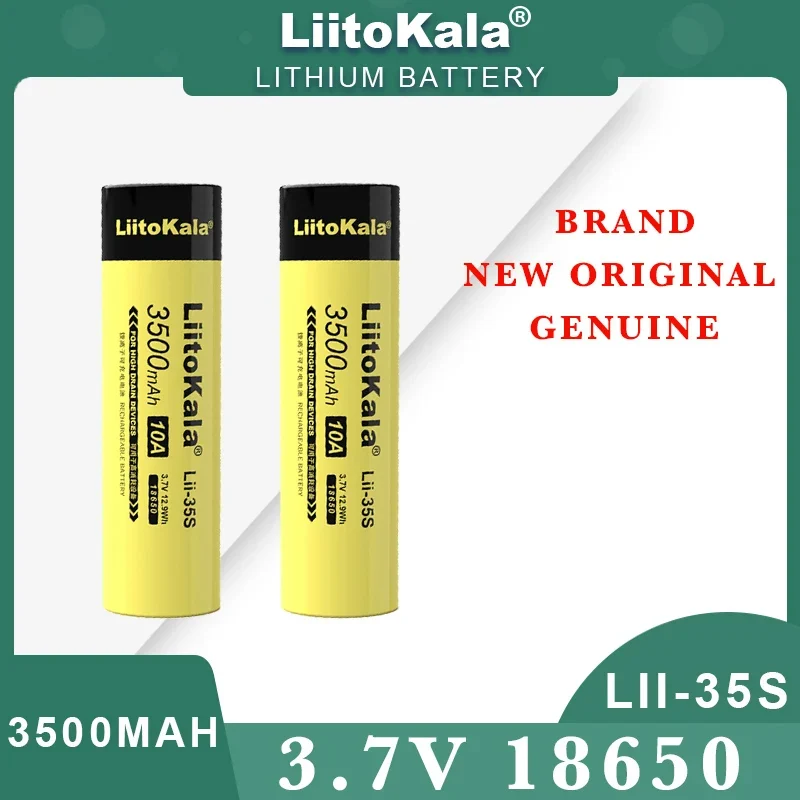 Original LiitoKala Lii-35S 18650 battery 3.7V 3500mAh Rechargeable lithium batteries for high-capacity