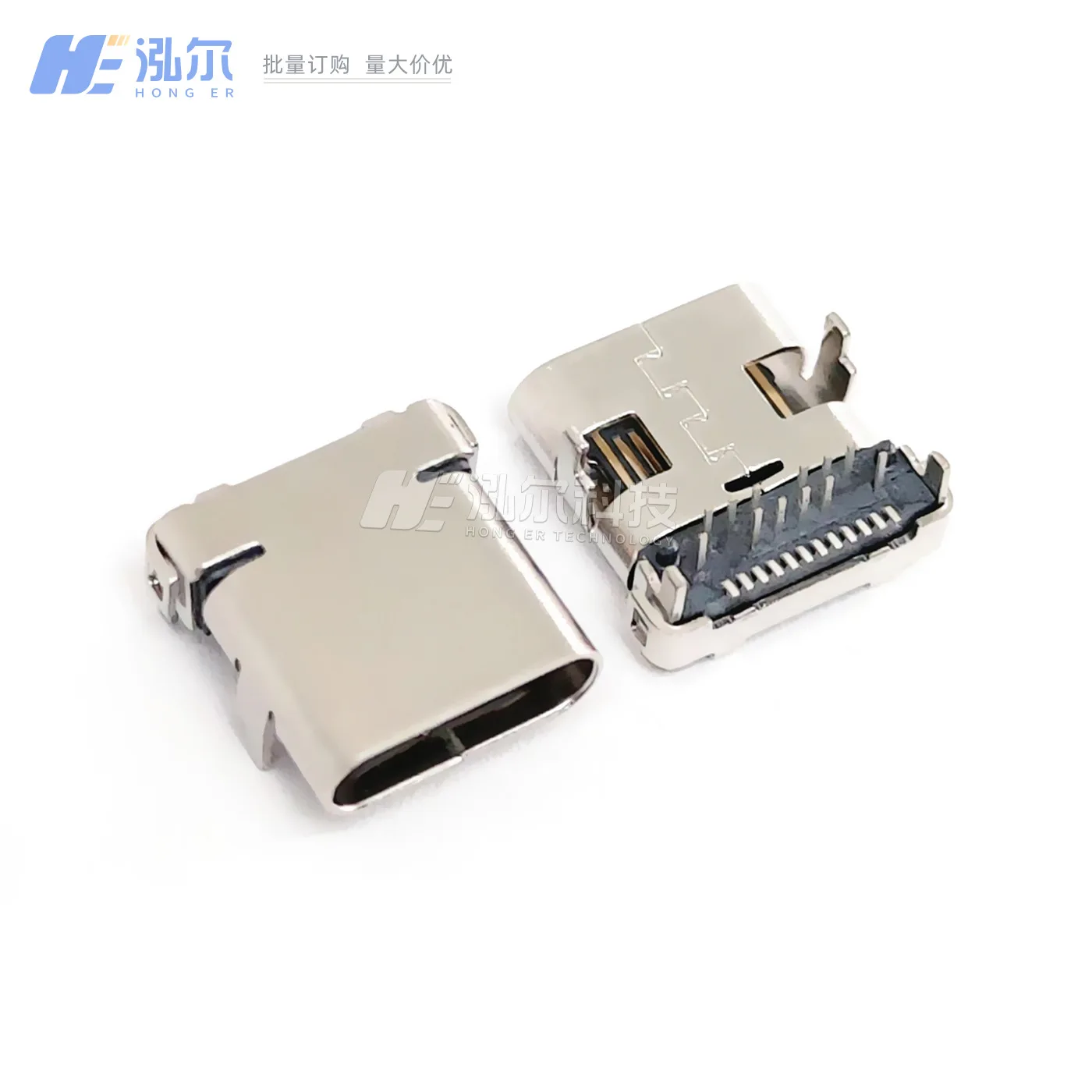 For TYPE-C female24PIN board front plug back paste long 8.65/10 mm four-pin plug board female connector