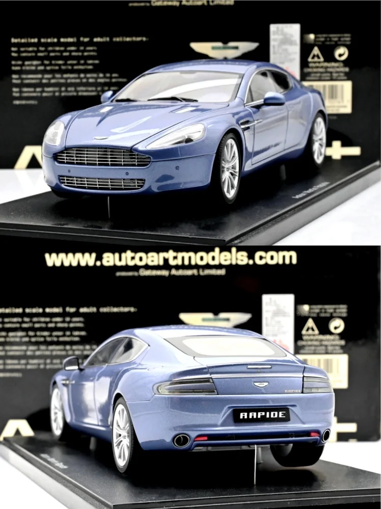 Autoart 1:18 Rapide Silver Blue Alloy Fully Open Simulation Limited Edition Alloy Metal Static Car Model Toy Gift