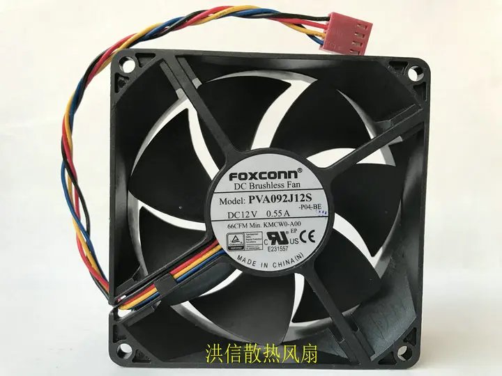 Free shipping original FOXCONN 9032 PVA092J12S DC12V 0.55A PWM 4-pin intelligent speed control fan