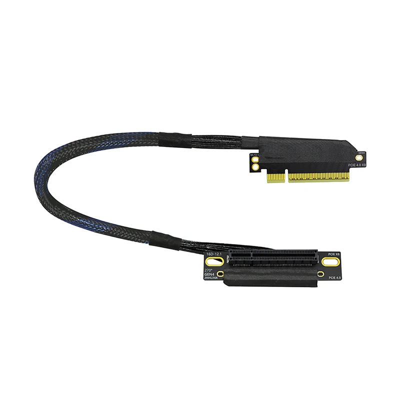 

Right & Left PCIe 4.0 x8 to x16 Adapter Cable Slim Version Bidirectional Bandwidth for AI Server Built-in GPU Extension Cable