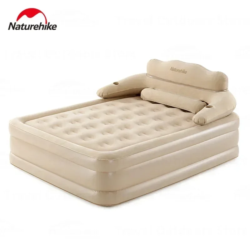 Naturehike New Inflatable Backrest Double Bed Outdoor Camping Detachable Fully Automatic Air Mattress One-touch portable tool men s fully automatic mechanical watch hollowed out water proof multi functional men s watch