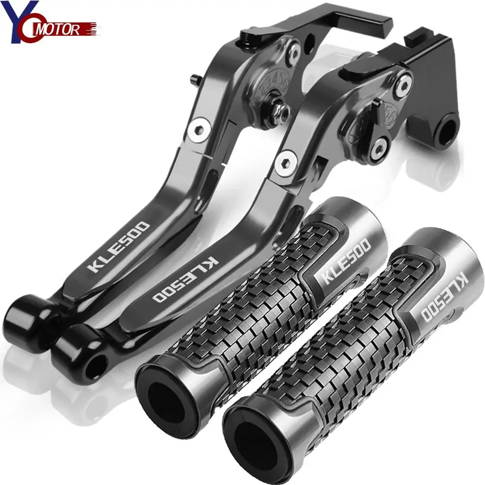 FOR Kawasaki KLE500 KLE 500 1991-2006 2007 Motorcycle Accessories Folding Extendable Brake Clutch Levers and handlebar grips