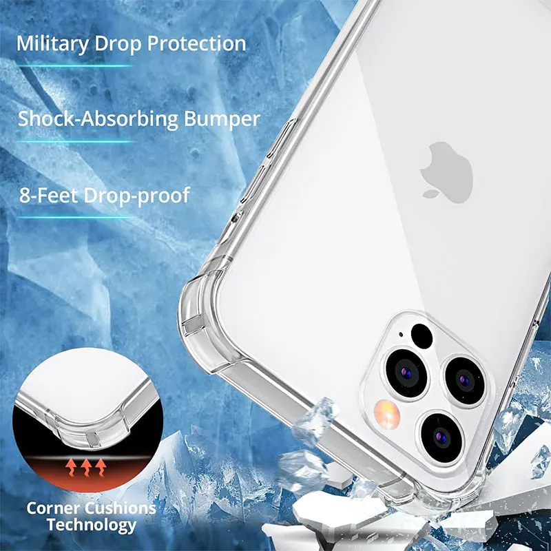 Luxury Shockproof Silicone Phone Case For iPhone 16 15 14 13 12 11 Pro Max Mini X XS XR 7 8 Plus Lens Protection Case Back Cover