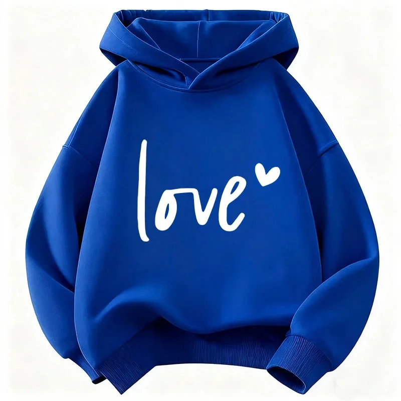 Casual Love Heart Printed Children's Hoodie Sweatshirt Cute Fashion Hoody for Boys Girls Autumn Spring Hoodies