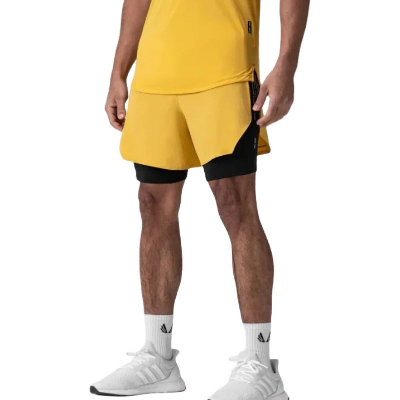 

Male Double-Deck Fitness Sports Shorts Men Summer Quick Drying Breathable Running Shorts Men's 2 In 1Training Gyms Clothing