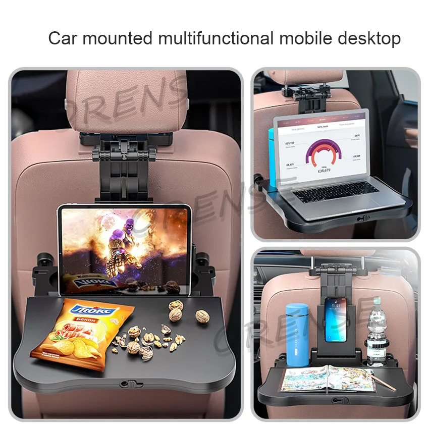 Car Backseat Tray Table Foldable Seat Back Laptop Desk Auto Back Seat Vehicle Eating Food Tray Car Phone Holder Adjustable