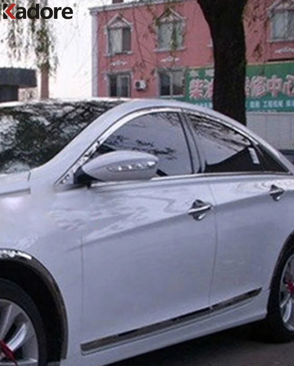 For Hyundai Sonata 8 i45 2011 2012 2013 2014 Stainless Steel Car Upper Window Frame Sill Trims Molding Garnish Strip Accessories