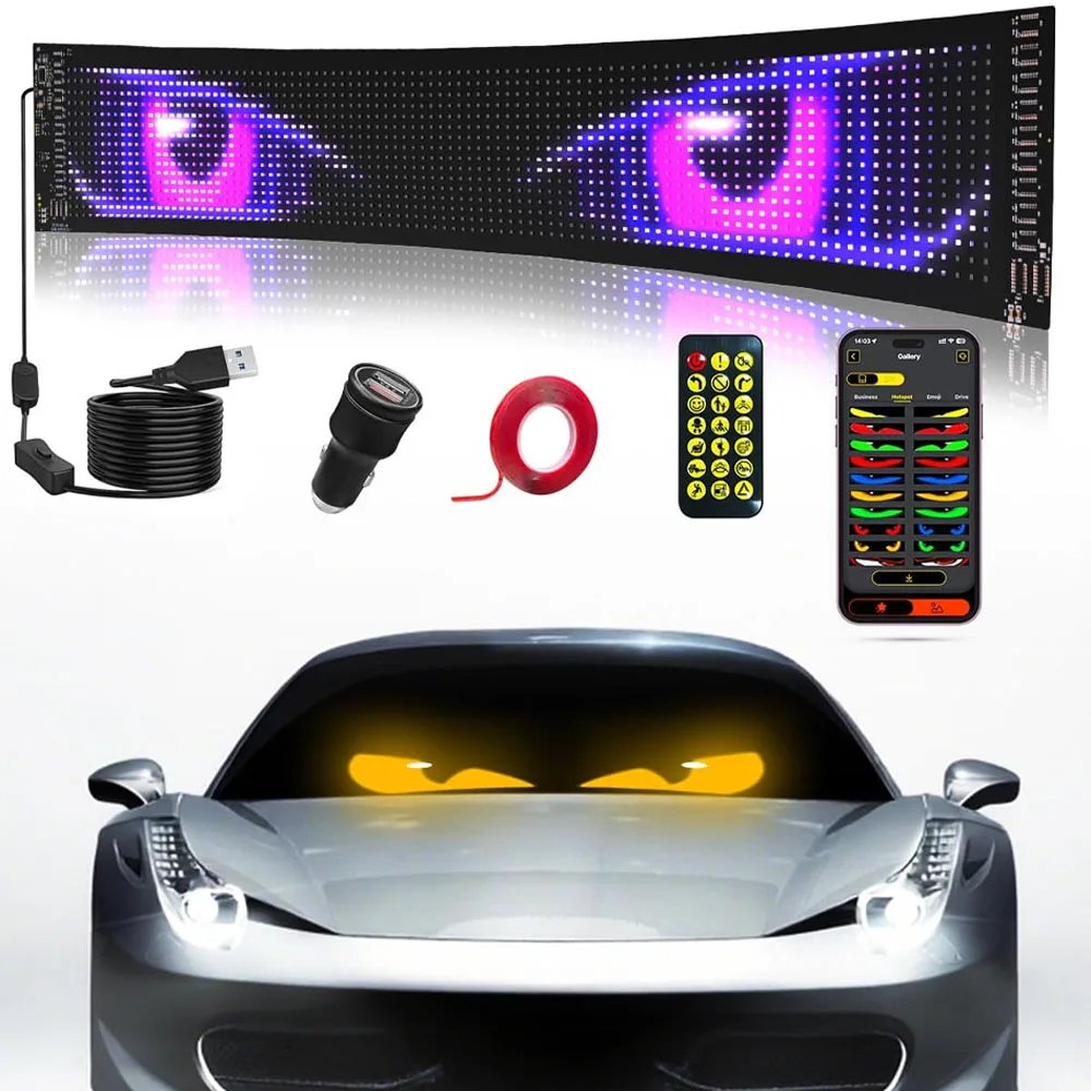 

Devil Eyes Light for Windshield,Programmable LED Signs with APP & Remote Control - 5V USB LED Eyes for Cars, SUVs & Trucks