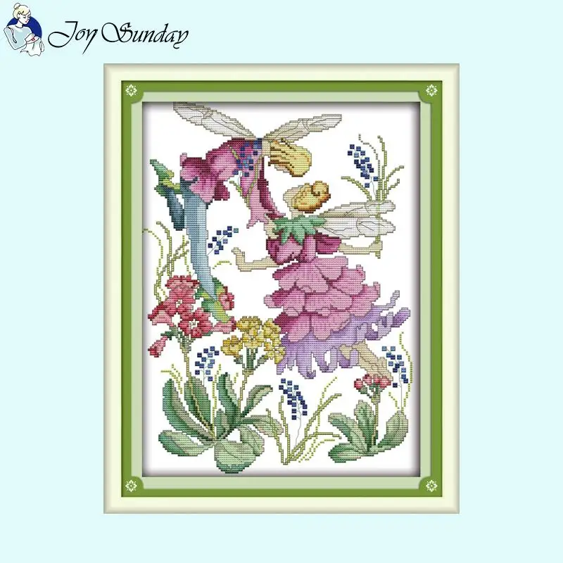 12 mesi Serie Fata dei fiori Joy Sunday Cartoon Kit punto croce 14CT 11CT 16CT Tessuto su tela Ricamo Decorazione della camera dei bambini fai da te