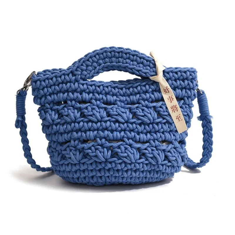 

Hot Selling Cotton Fabric Hollow Soft Women's Handbag 2025 New Youth Casual Trend Versatile Crossbody Bag Woven Solid Color