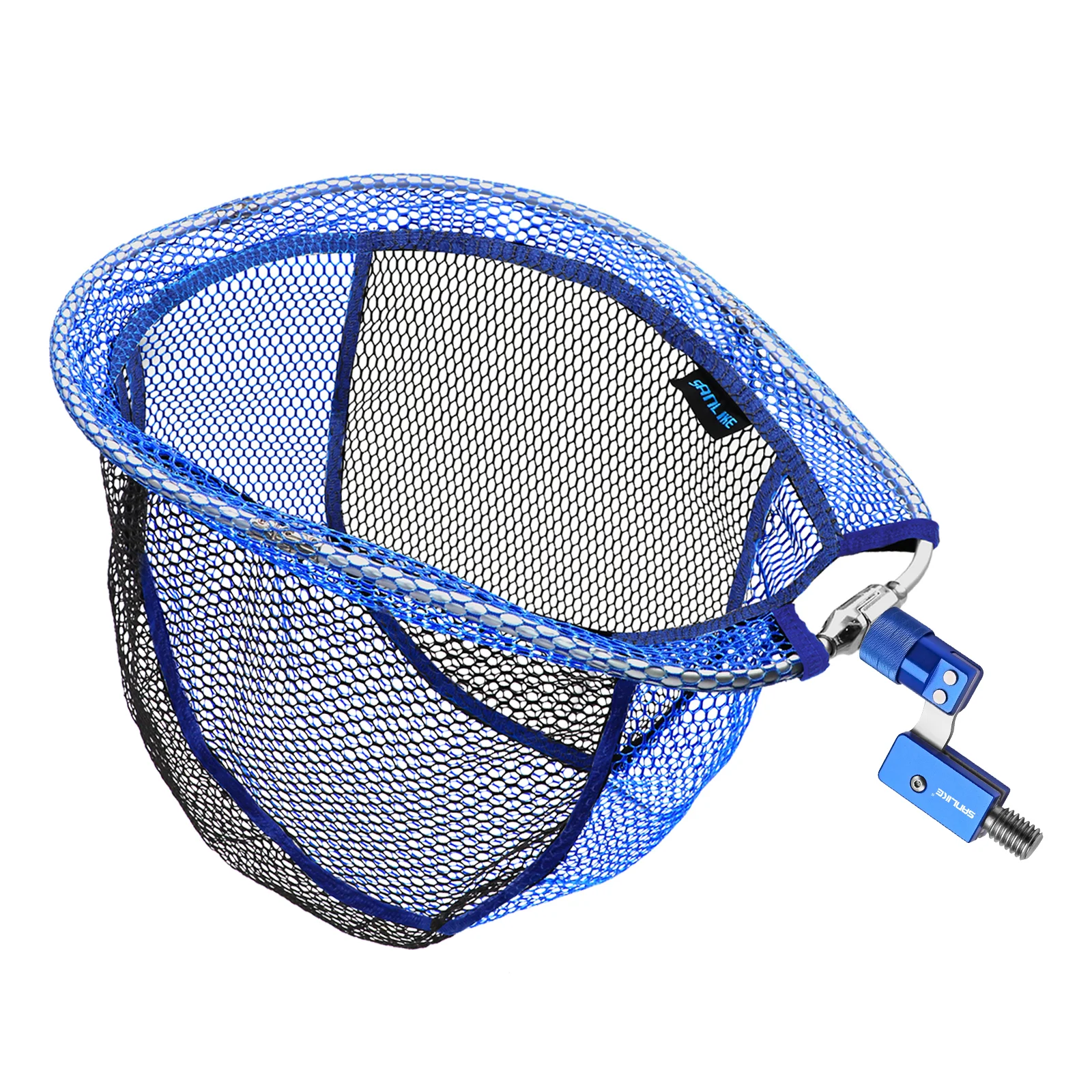 

Sunlike (SANLIKE) большая сменная резиновая сетка для подсачки Запасная сетка Сменная сеть Алюминиевая рама Овальная четырехкратная рыболовная сеть Рыбалка Морская рыбалка Компактный светильник и портативный Синий 48*60 см