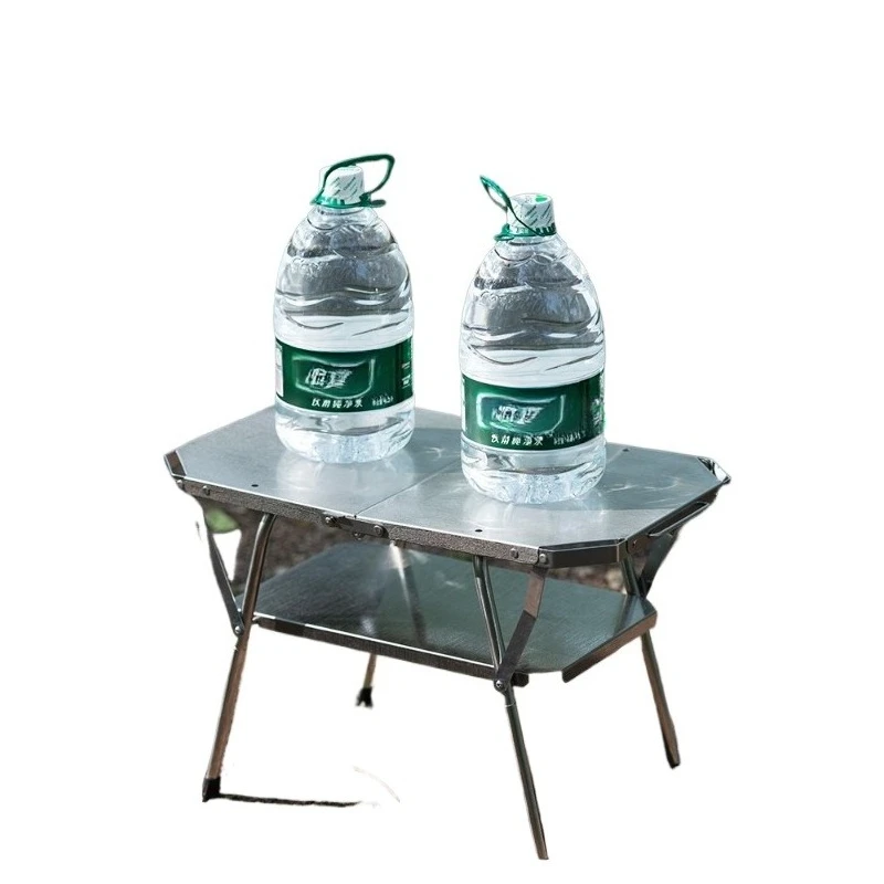 Outdoor portable small steel table folding table can lift casual table