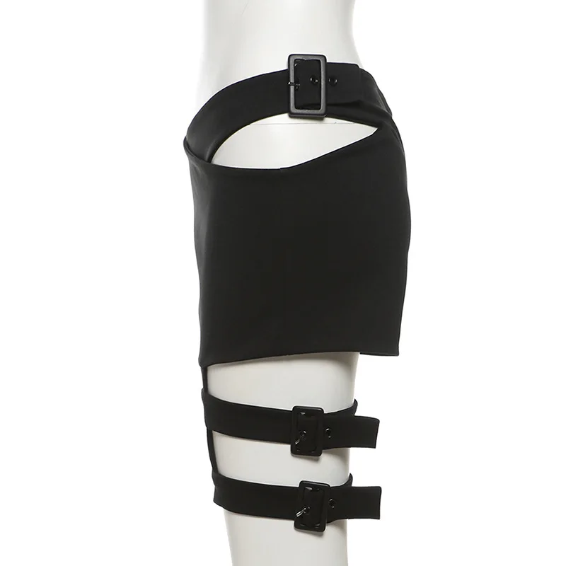 BKLD 2025 Summer New Women Black Shorts Fashion Y2k Clothes High Waist Slimming Hollow Out Bandage Shorts Sexy Party Clubwear
