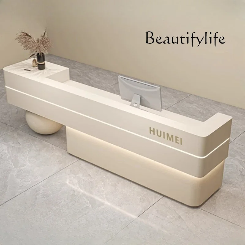 

V Designer beautician counter shop office furniture luxury modern reception counter beauty beauty salon logo reception table