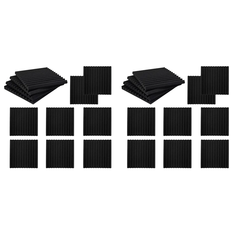 

B93B-24 Pack Self-Adhesive Acoustic Panels, Sound Proof Foam Panels, High Density Soundproofing Wall Panels For Home(Black)