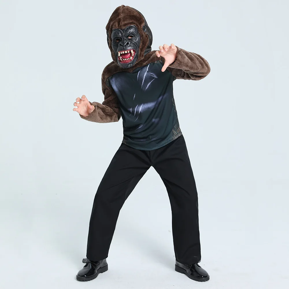 Carnaval Gorilla Boy Film Personage Cosplay Kostuum Halloween Podium Optreden Vakantie Feestpak Lange Mouw Grappige Kleding