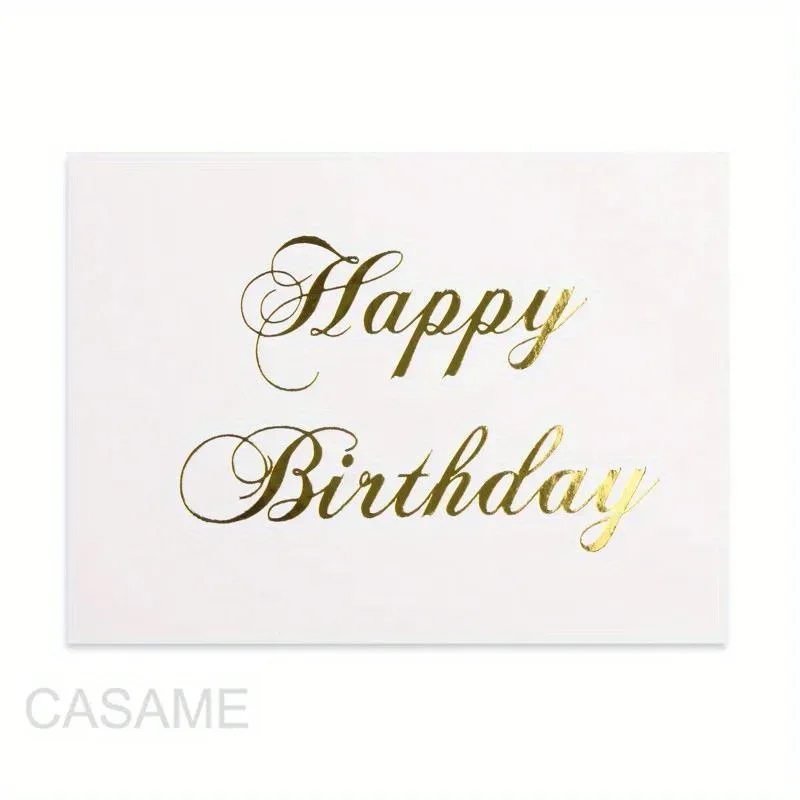 48pcs Mini Gold Embossed Thank you Card Valentine Happy Birthday Christmas Party Wedding Invitations Letter Greeting Cards