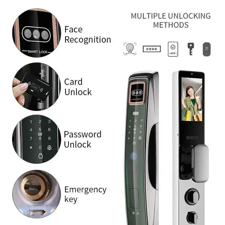 003 Glomarket Automatic Safety Intelligent Fingerprint Key Digital Smart Lock Wifi Usmart Go Face Recognition Smart Lock