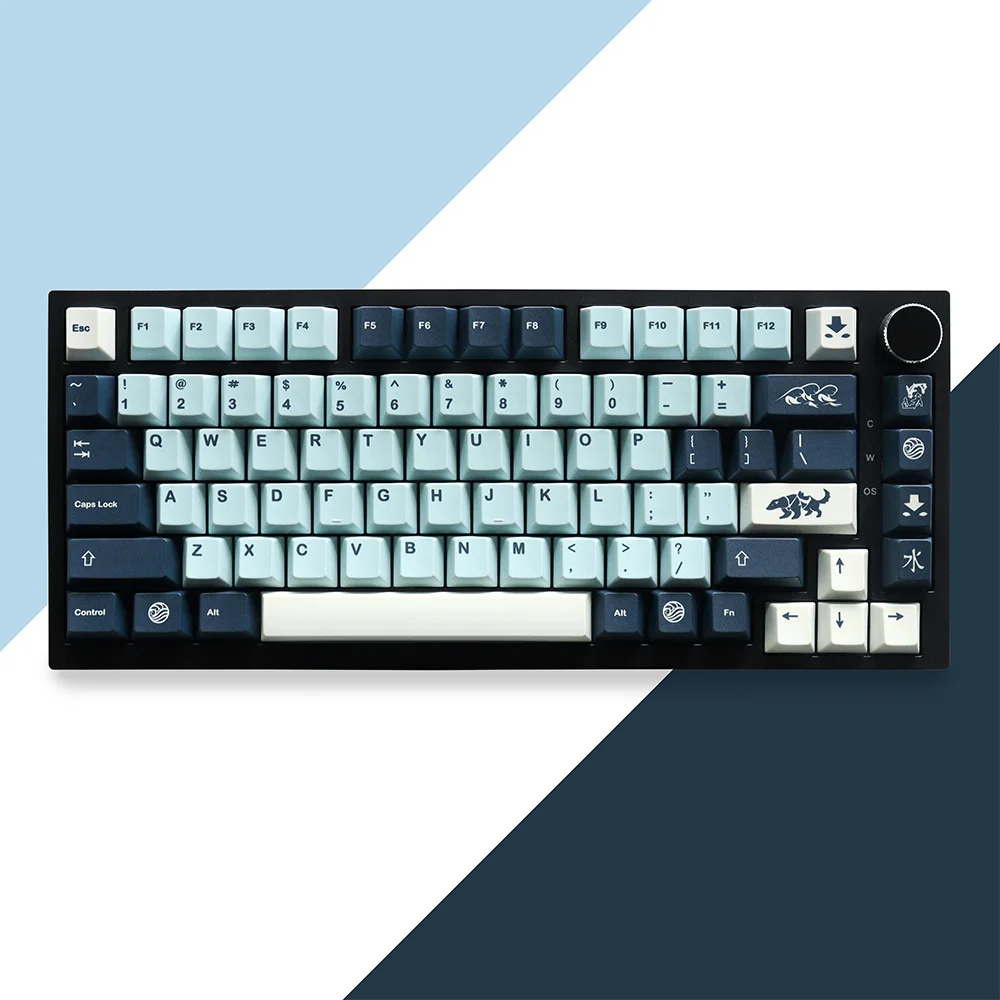GMK Mizu Keycaps Dye Sub PBT  Ergonomic Design 129 Keys Clear Pattern Cherry Profile for Mx Switch Mechanical Keyboard