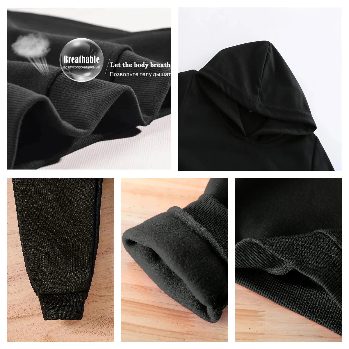 Kinder-Komfort-Kapuzenpullover - Trendiges Marken-Wärmeset für Jungen und Mädchen, Langärmliges Sport- und Freizeitoutfit – Detail 6