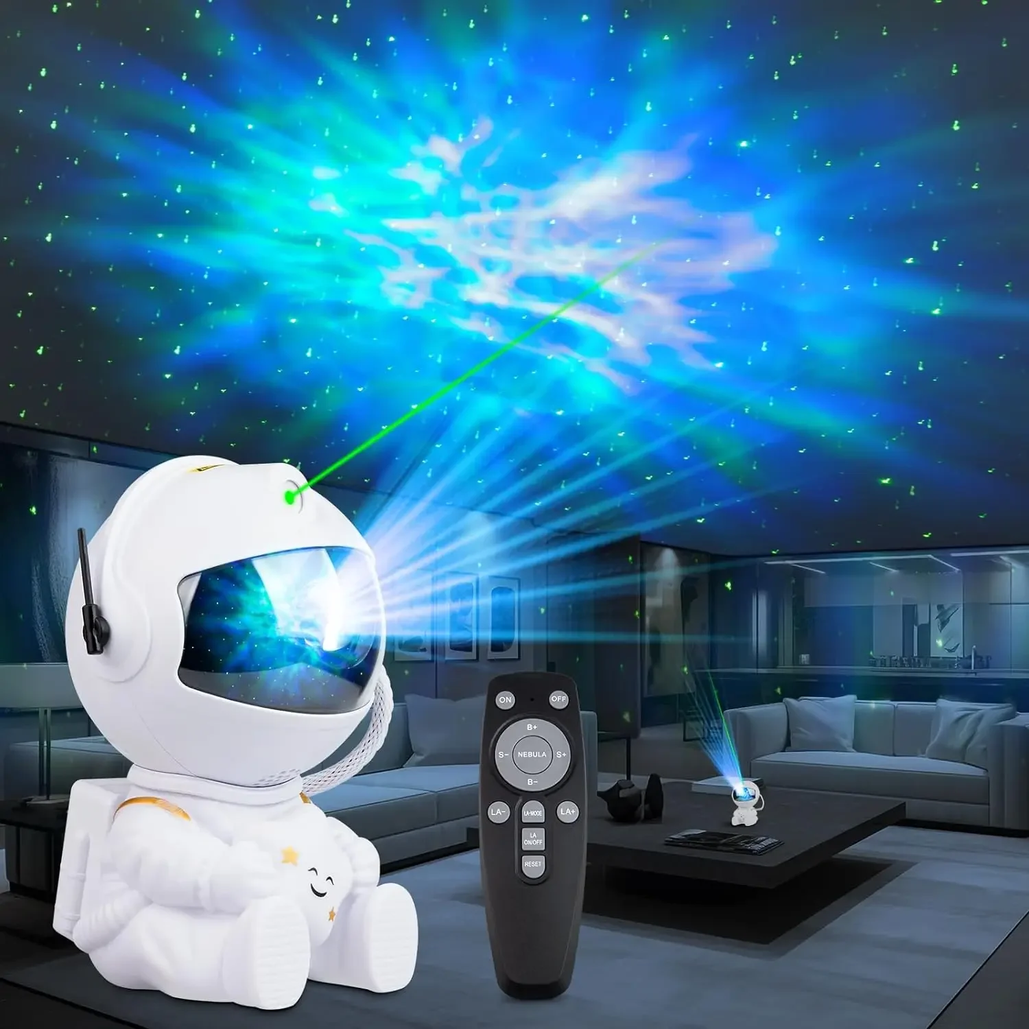 Proyector de cielo estrellado de galaxia de astronauta, luz LED de noche de astronauta, luces de proyección decorativas para dormitorio, regalos de